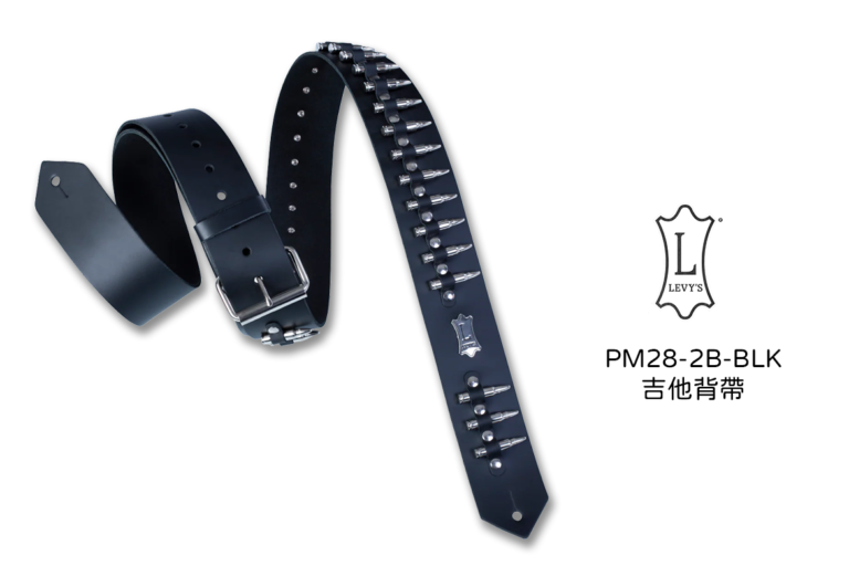 LEVY’S PM28-2B-BLK 吉他背帶｜搖滾風格與質感工藝的完美結合