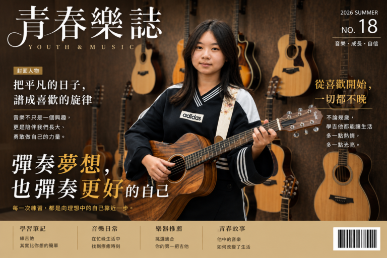 女孩拿起吉他那一刻， 美的不只是外表， 還有那份認真喜歡音樂的內涵。