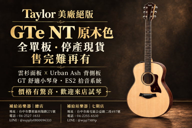 Taylor GTe NT 原木色｜美廠全單板，現貨稀少・售完難再有，歡迎來店試琴