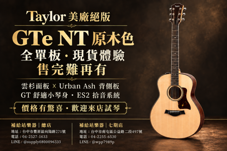 Taylor GTe NT 原木色｜美廠全單板，絕版現貨・售完難再有，歡迎來店試琴